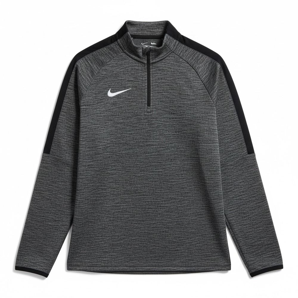 Nike Dri-FIT Quarter Zip Training Top Grey Black Heather Pullover Size M‎